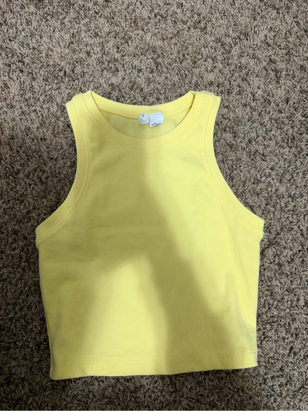 Tilly's Yellow Ribbed Tank Top